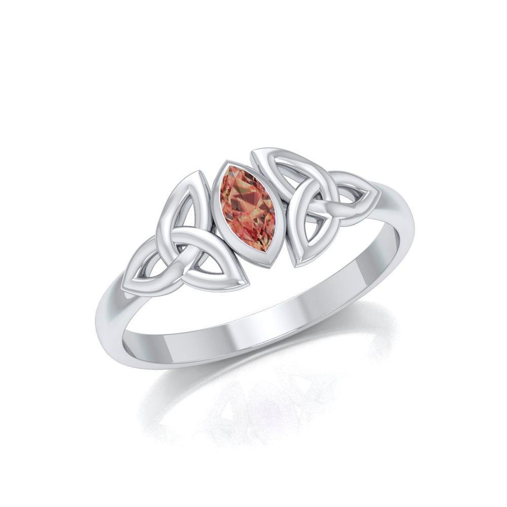 As precious as you are ~ Sterling Silver Celtic Knotwork Birthstone Ring with Gemstone TRI936 Ring