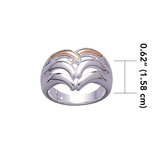 Modern Design Silver and Gold Ring TRV3422 Ring