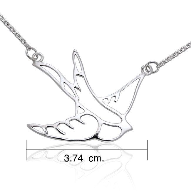 Bird Filigree Silver Necklace TSE163 Set