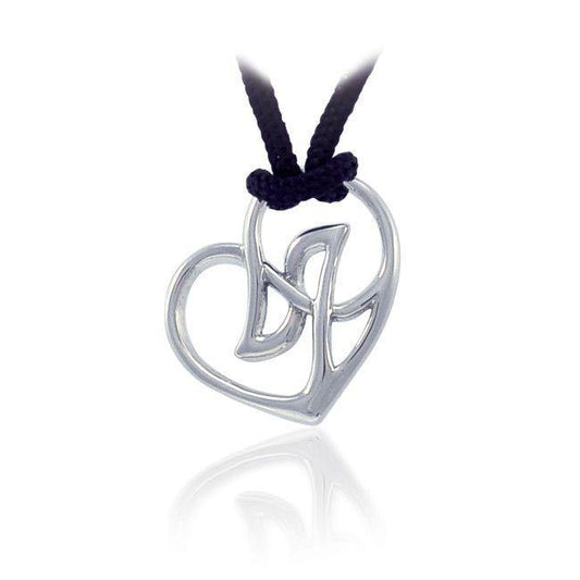 A love to last Sterling Silver Jewelry Celtic Heart Pendant with Nylon Cord Set TSE535 Set