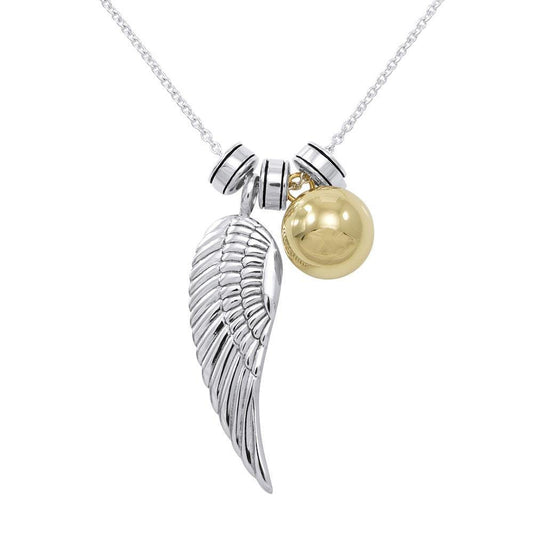 Angel Wing Chime Ball Necklace TSE710P