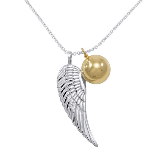 Angels Wing Chime Ball Necklace TSE711P
